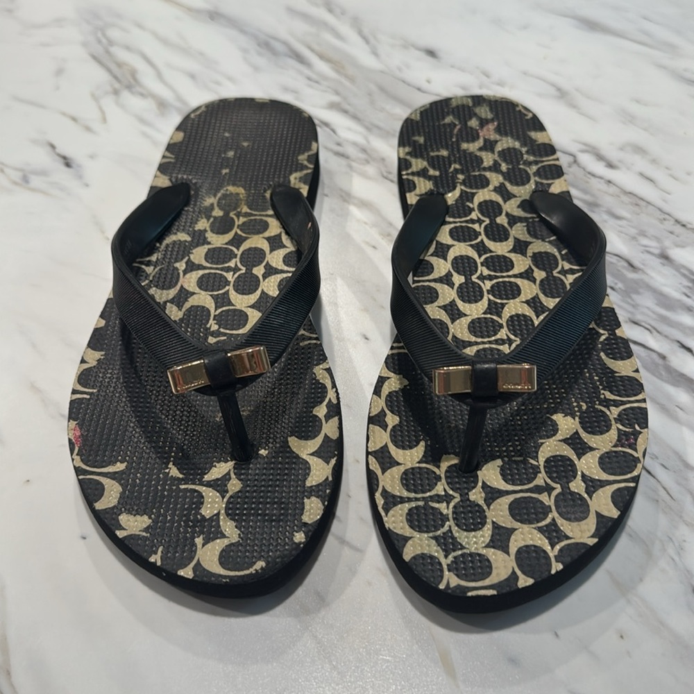 COACH NEW YORK Women’s Amel‎ Rubber Signature Flip Flop Size 7B